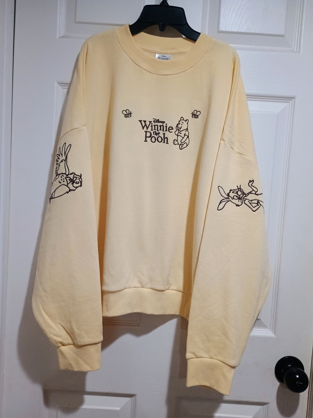 New Winnie The Pooh 100 Acre Woods All Characters Embroidered Yellow/Brown Large - Picture 6 of 10